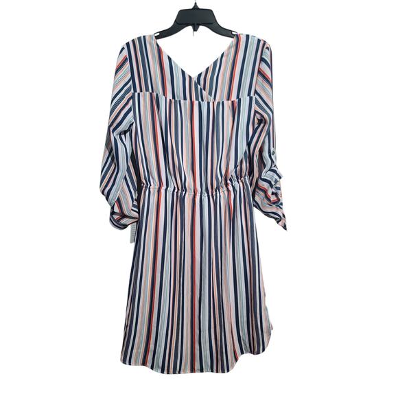 DR2 Long Sleeve Button Down Vertical Striped Dress Size S NWT - Picture 2 of 4